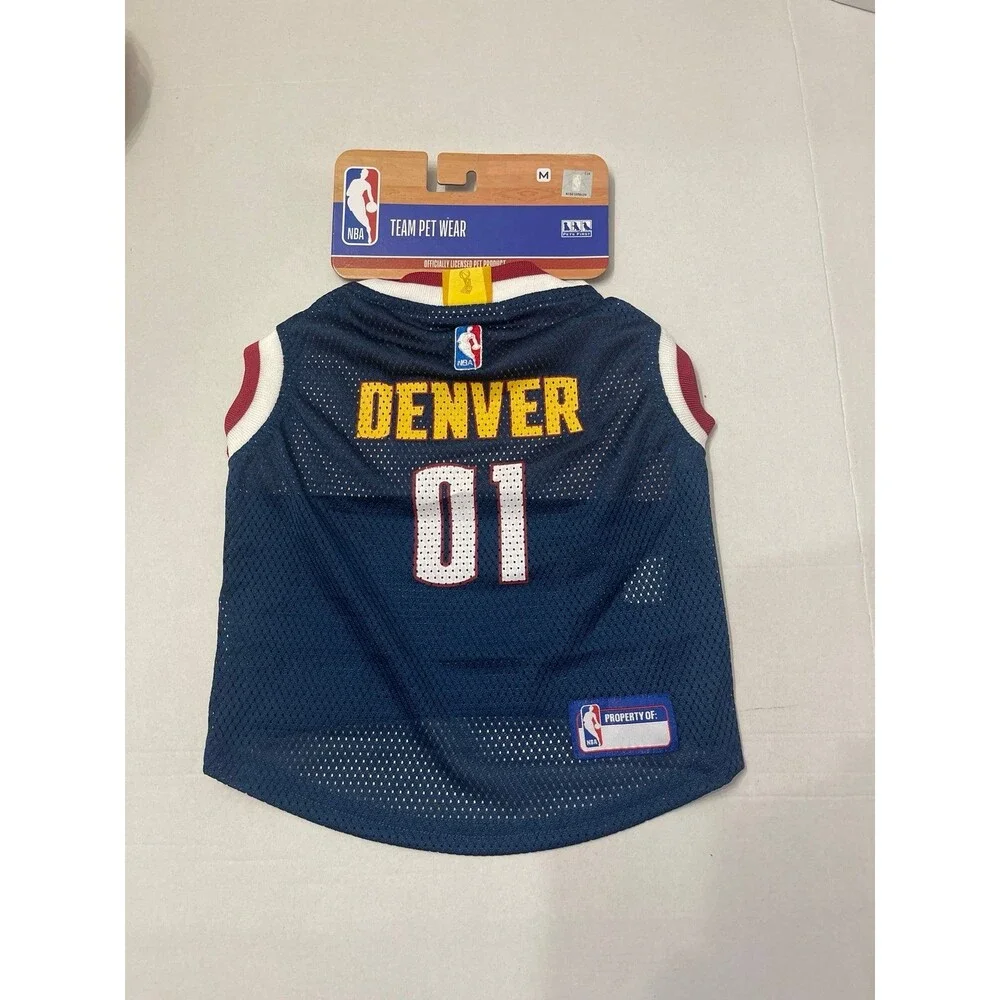 Pets First NBA Denver Nuggets Dog Jersey Size Medium New